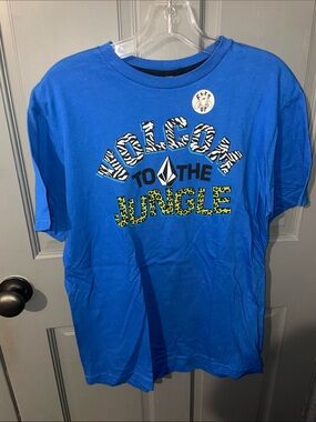 Volcom Blue 'Jungle' Flip Up Graphic Tee